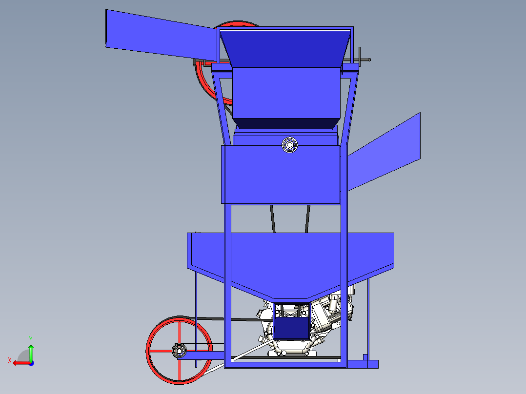 玉米脱粒机和脱粒机-IGES后视图