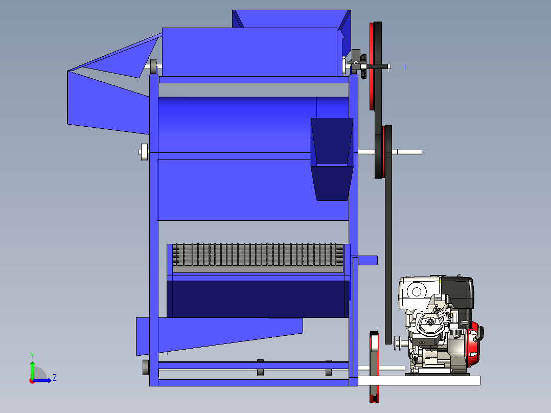 玉米脱粒机和脱粒机-IGES左视图