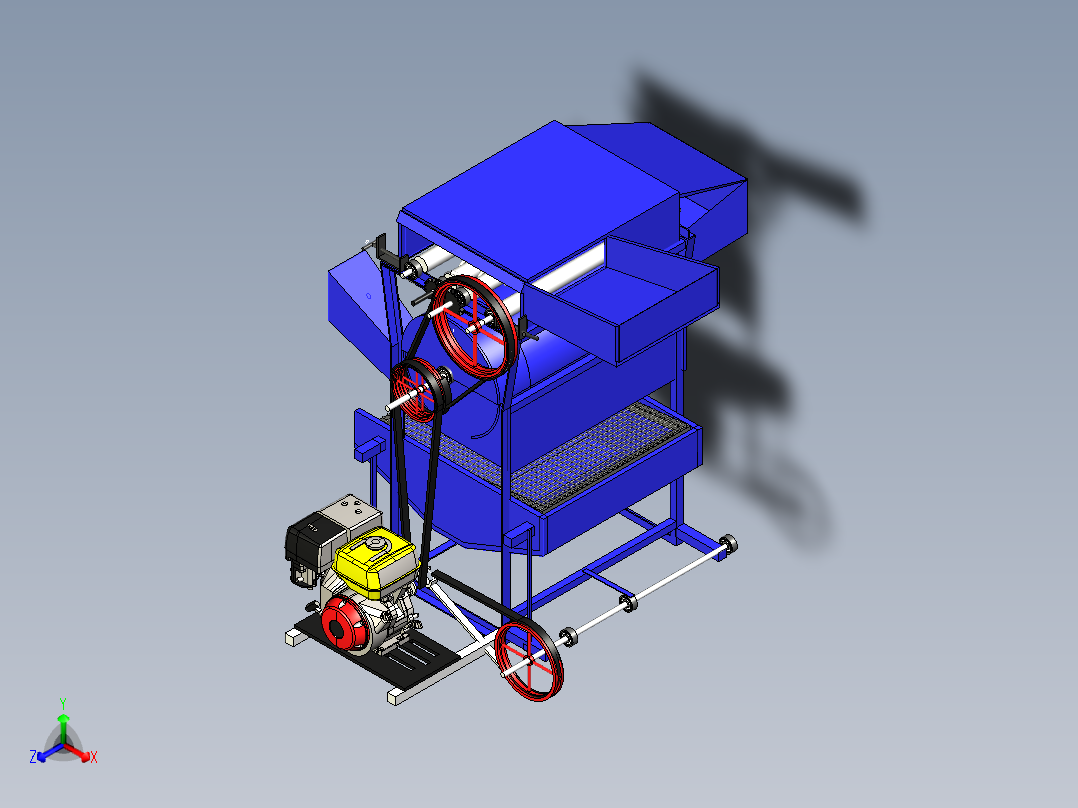 玉米脱粒机和脱粒机-IGES正等轴测图