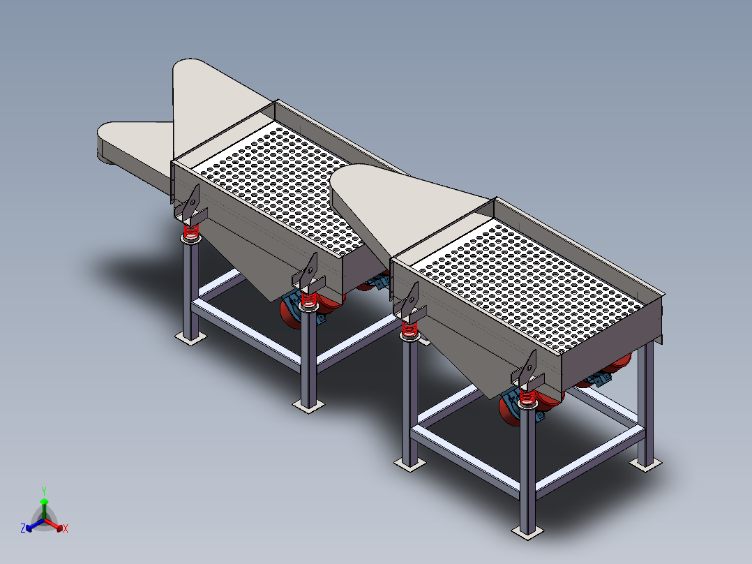 直线振动筛sw19可编辑正等轴测图