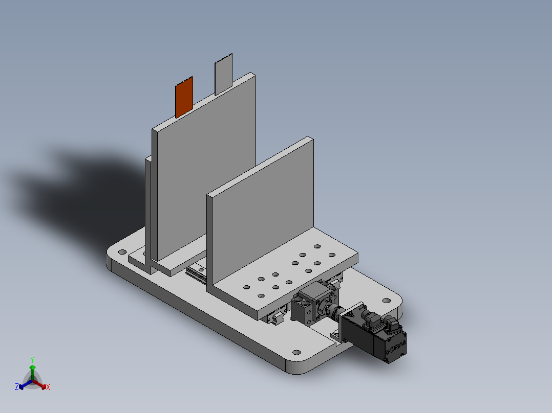 电池电极裁切定位夹具正等轴测图