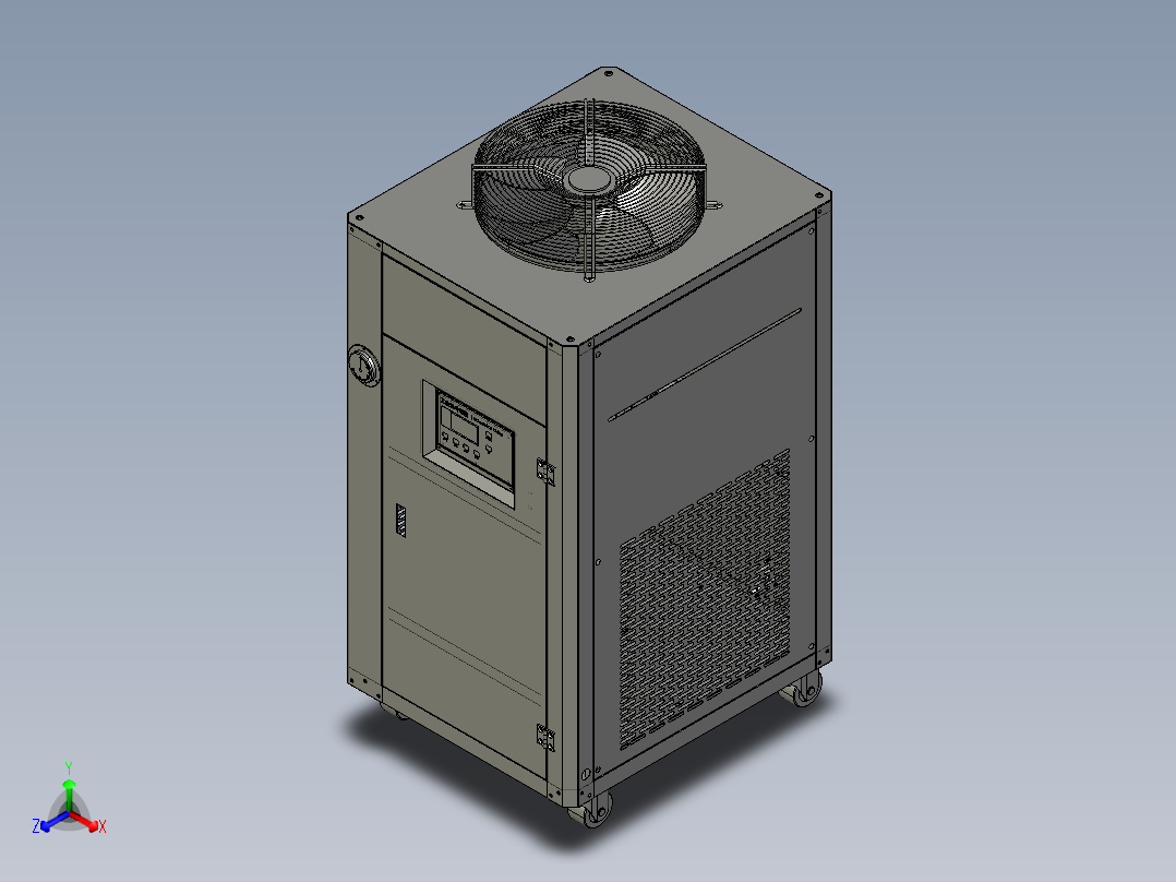 3P东旭工业油冷机制冷液压站冷油机散热冷却器8000kcal正等轴测图