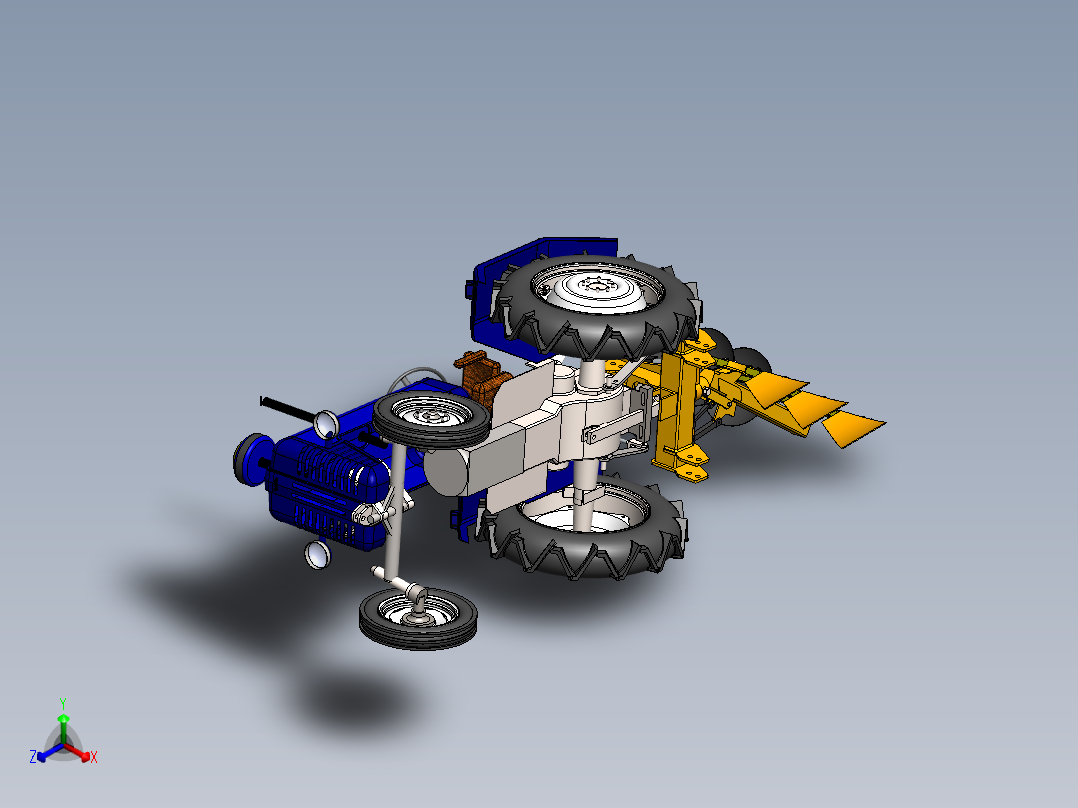 拖拉机正等轴测图