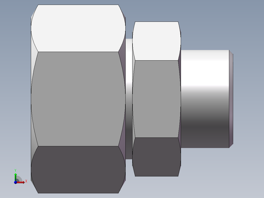 直通变径接头、2D-30-42前视图