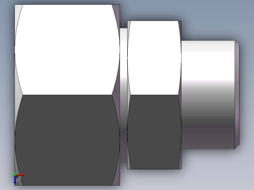 直通变径接头、2D-30-42俯视图