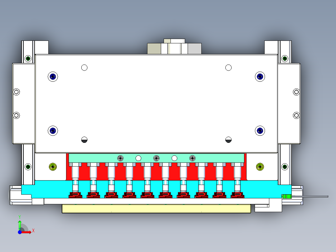 立式下料结构设备前视图