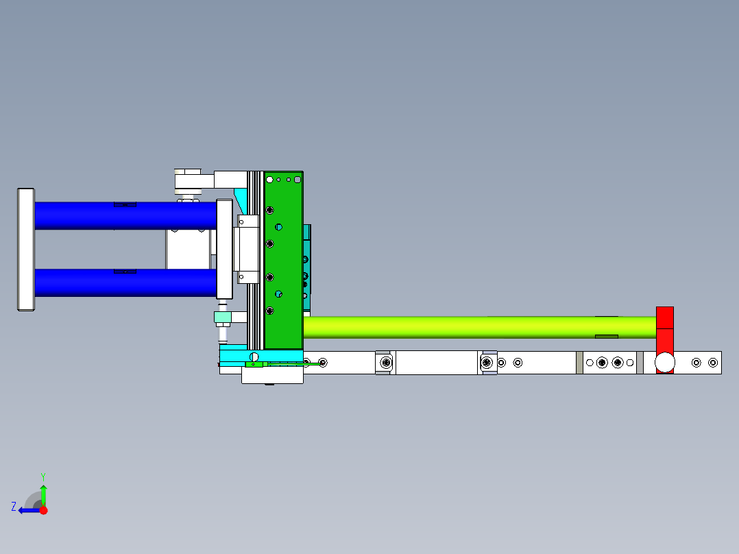 立式下料结构设备右视图