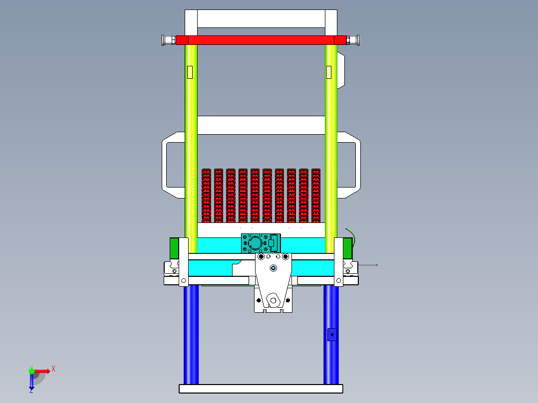 立式下料结构设备俯视图