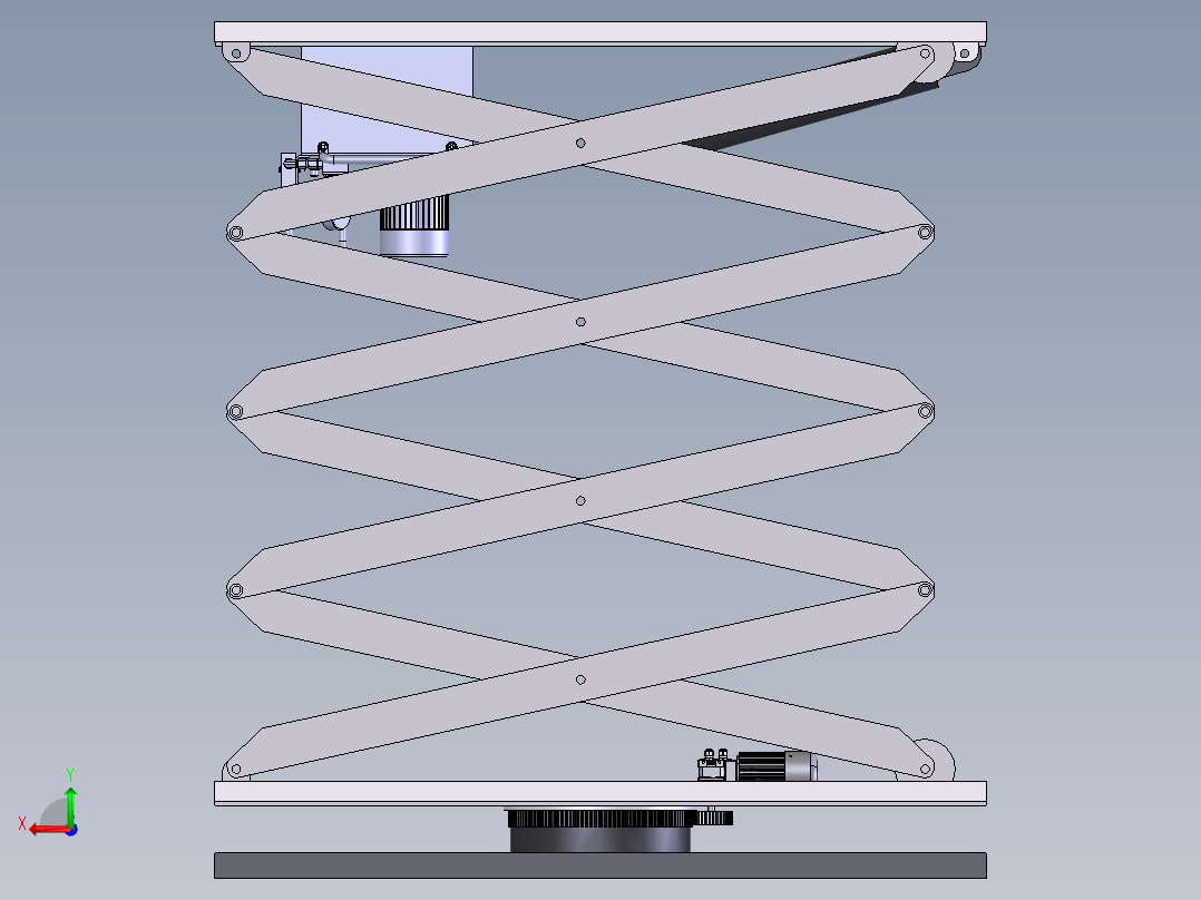 剪切式升降机后视图