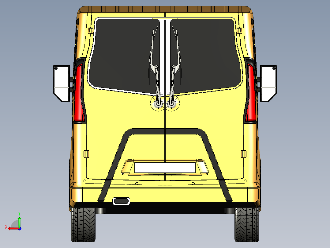 B3003913-轻型卡车 TBO 3面包车后视图