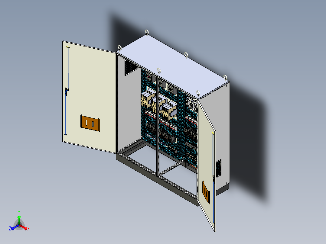 双柜组装120A交流接触器消防风机控制柜