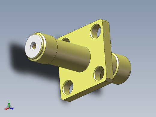 射频转接头_SMA-SMA-KKF_双通头_SMA母转母_带方板_法兰盘