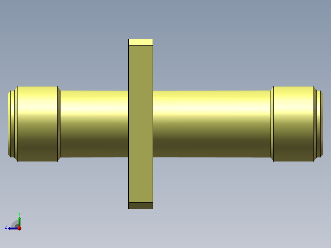 射频转接头_SMA-SMA-KKF_双通头_SMA母转母_带方板_法兰盘右视图