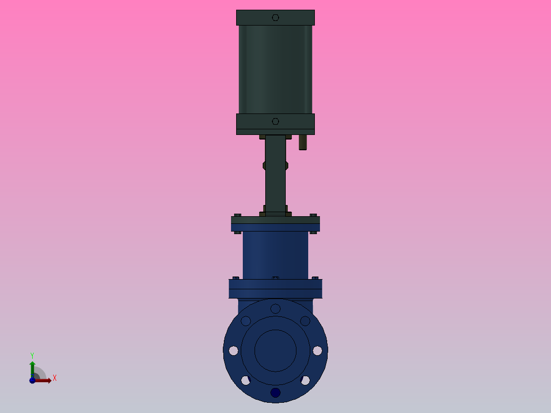 RV 气缸式气动调节阀[RVJ641H-16C]通径80前视图