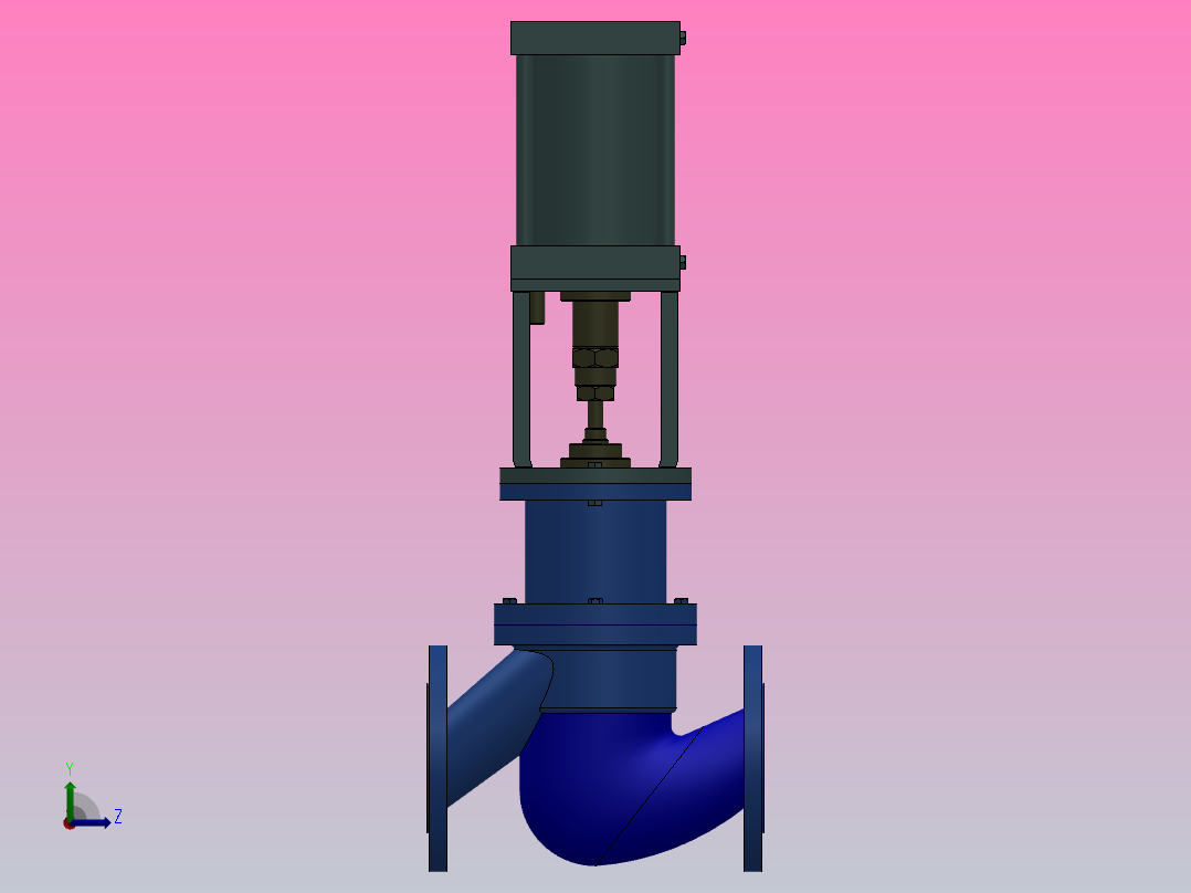 RV 气缸式气动调节阀[RVJ641H-16C]通径80左视图