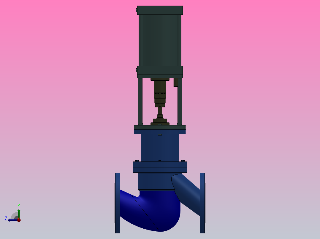 RV 气缸式气动调节阀[RVJ641H-16C]通径80右视图