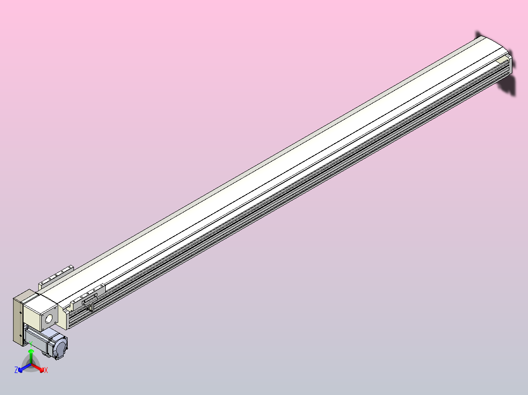皮带直线轴半封闭可选导轨TPA-HNB-140D-120-L1550-LP-C-P40-N3主视图