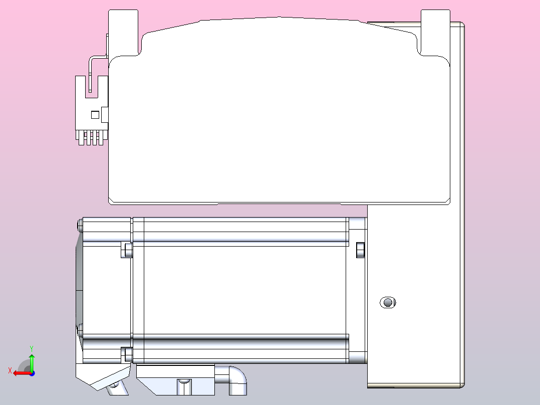 皮带直线轴半封闭可选导轨TPA-HNB-140D-120-L1550-LP-C-P40-N3后视图