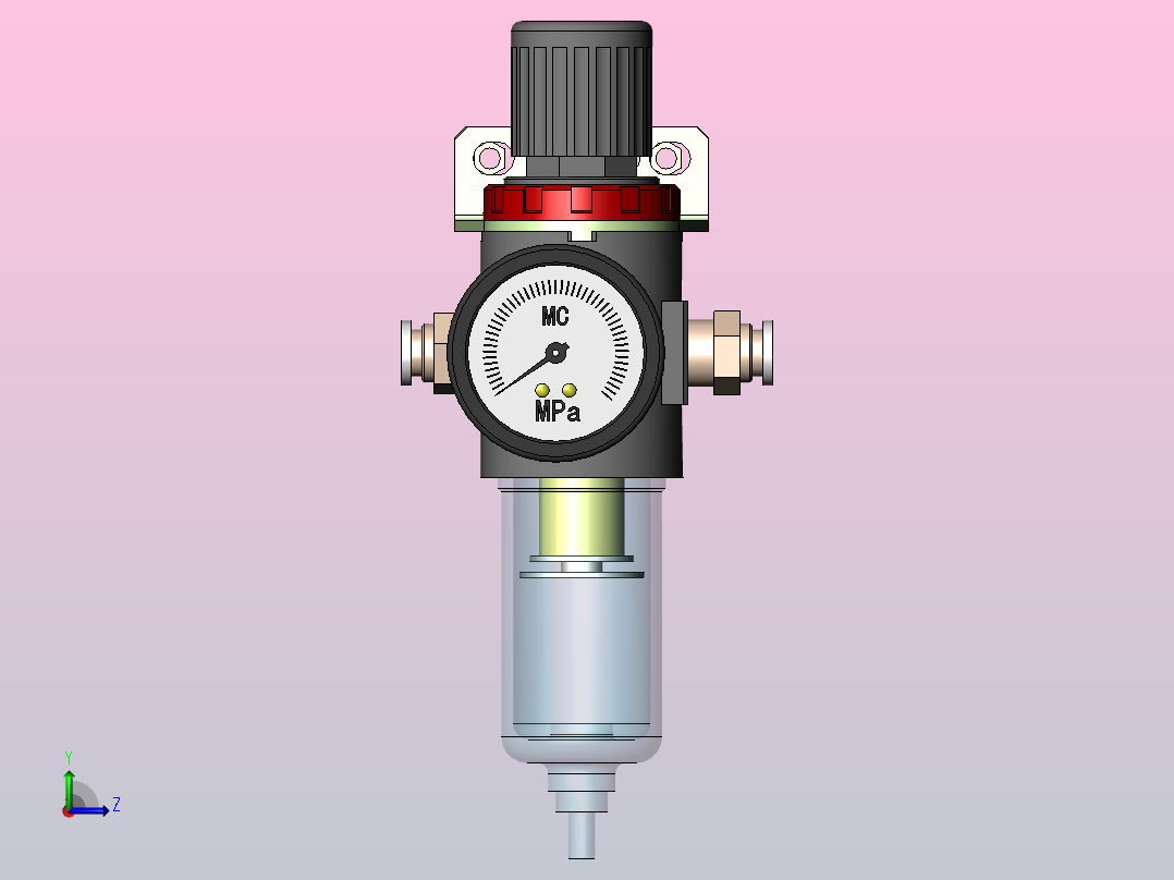油水分离器AFR2000-ZG747B左视图