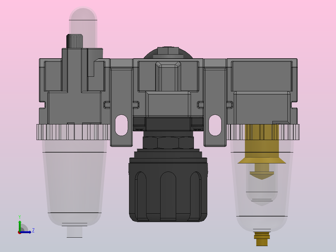AC2000-02空气过滤组合（三联件）_AC1000左视图