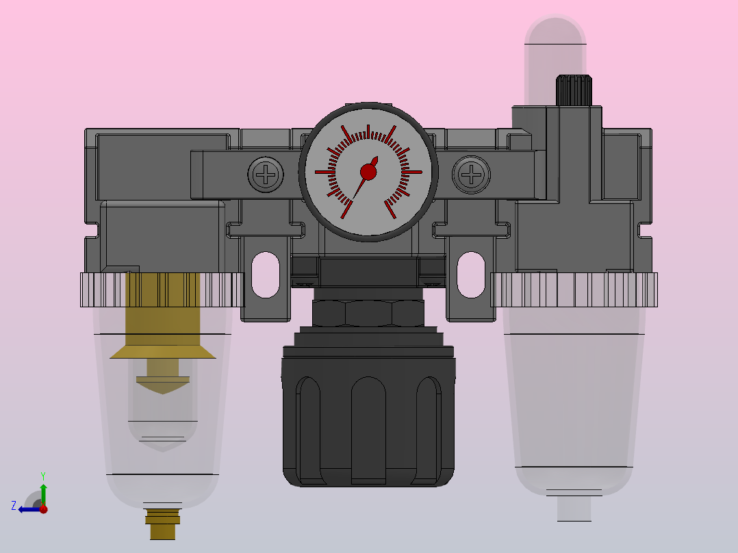 AC2000-02空气过滤组合（三联件）_AC1000右视图