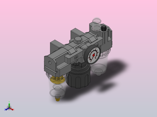 AC2000-02空气过滤组合（三联件）_AC1000正等轴测缩略图