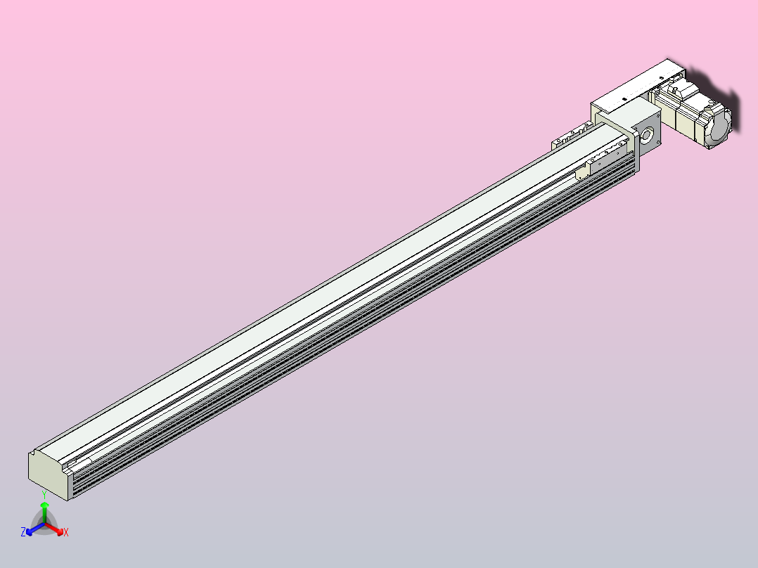 皮带直线轴半封闭可选导轨TPA-HNB-85D-90-L1050-MR-Y-P20-N3主视图