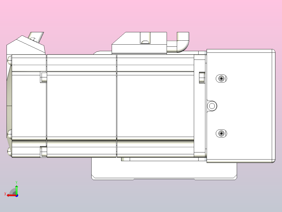 皮带直线轴半封闭可选导轨TPA-HNB-85D-90-L1050-MR-Y-P20-N3后视图