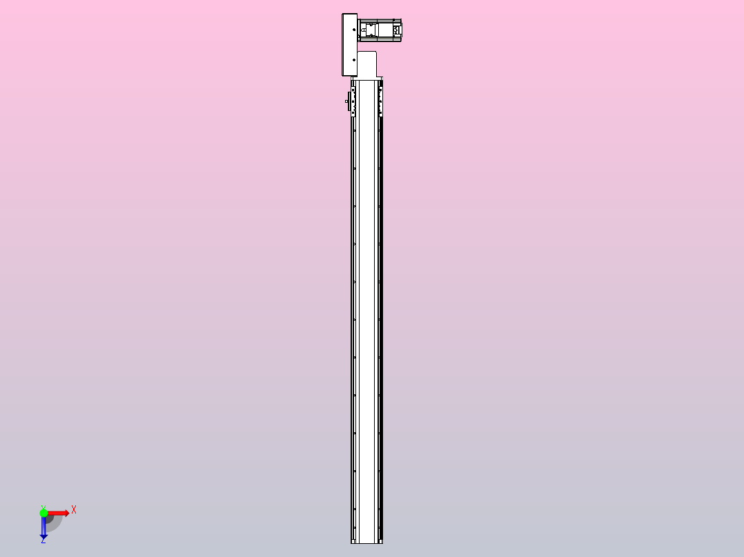 皮带直线轴半封闭可选导轨TPA-HNB-85D-90-L1050-MR-Y-P20-N3俯视图