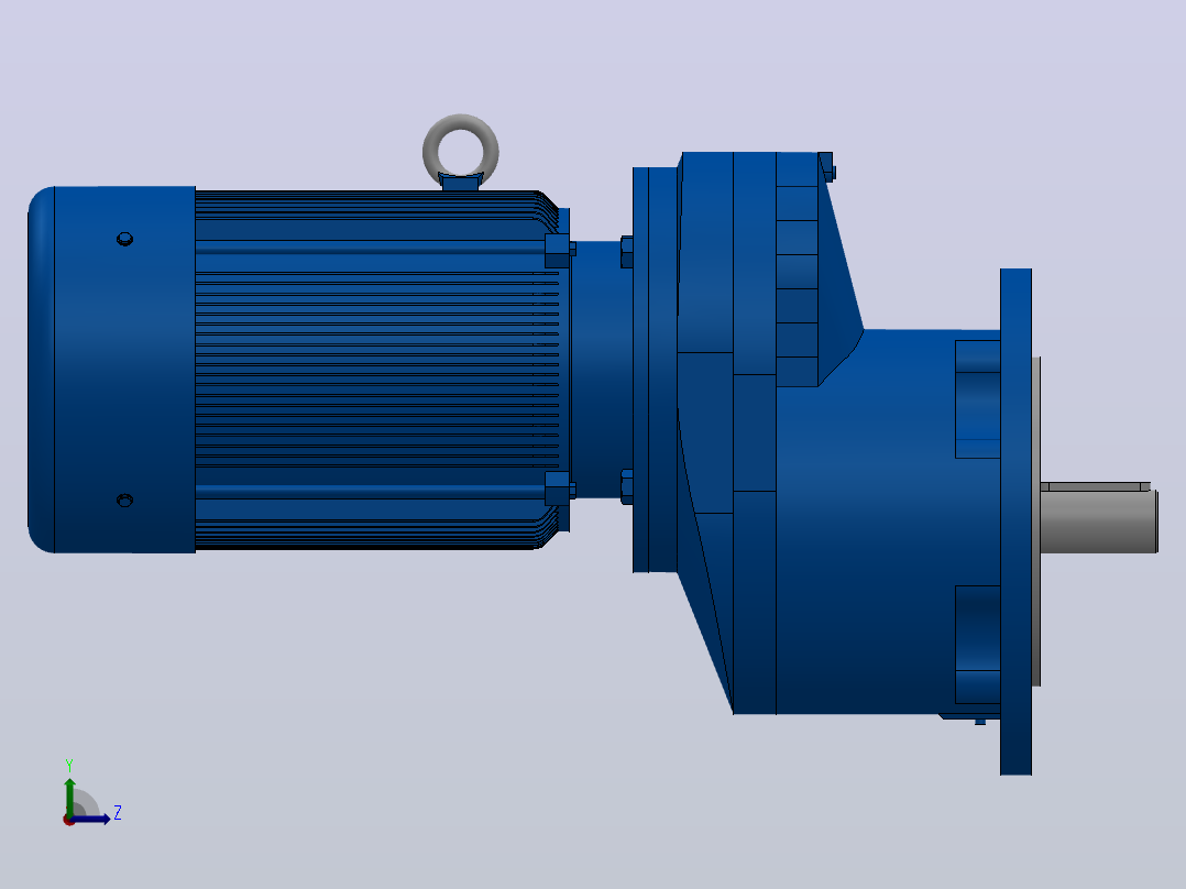 RXF67法兰轴伸式安装斜齿轮减速机RX67-Y0.25-4P-71-M1-0°-Φ200左视图