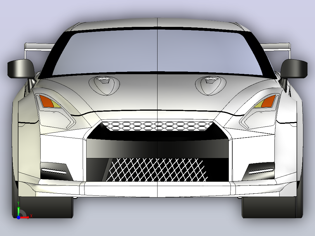 日产 GTR R35跑车前视图