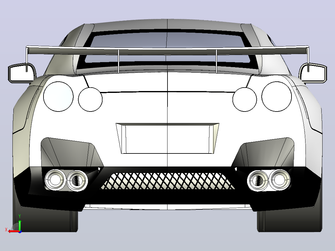 日产 GTR R35跑车后视图