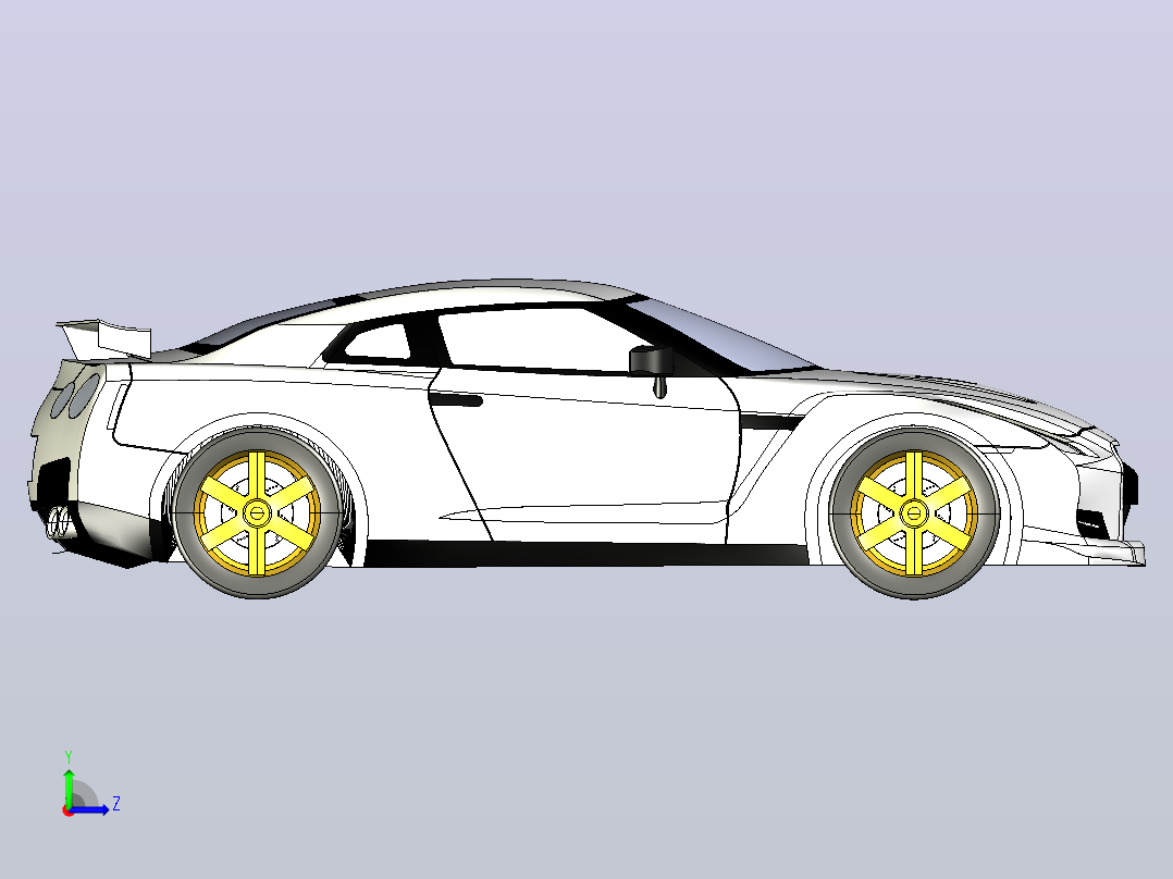 日产 GTR R35跑车左视图