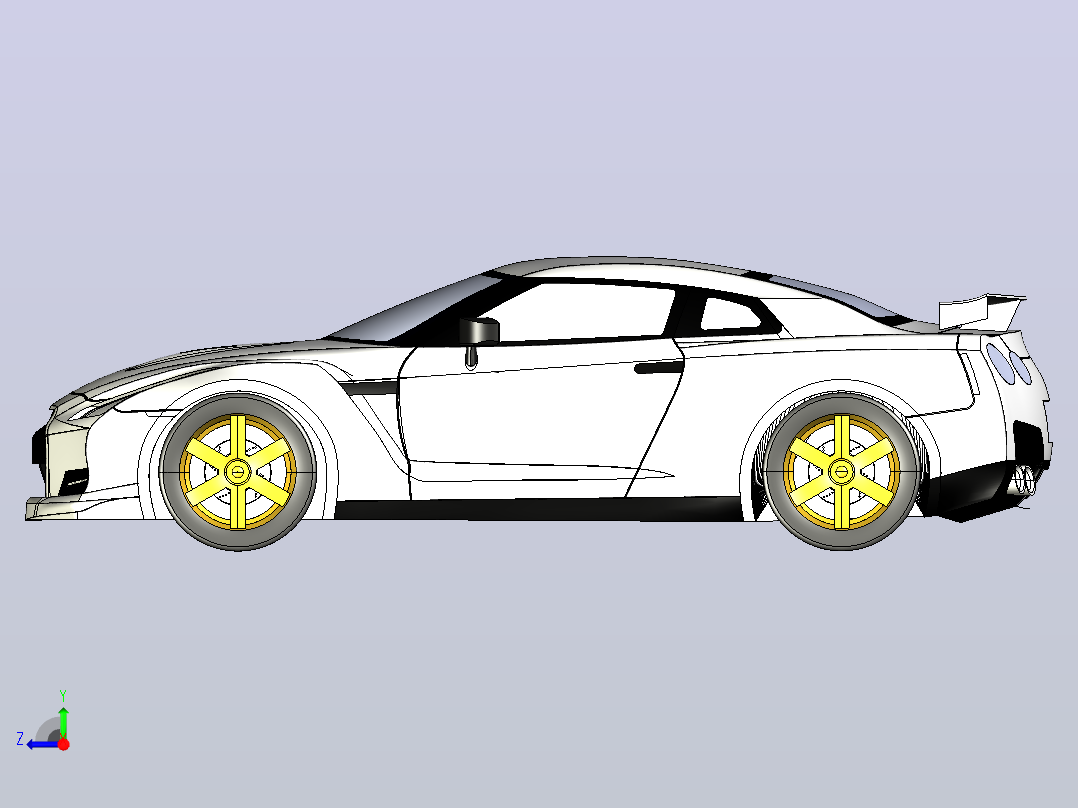 日产 GTR R35跑车右视图