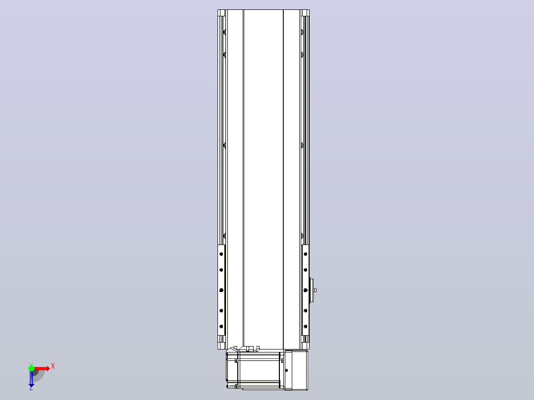 皮带直线轴半封闭可选导轨TPA-HNB-202D-140-L400-RU-C-P75-N3俯视图