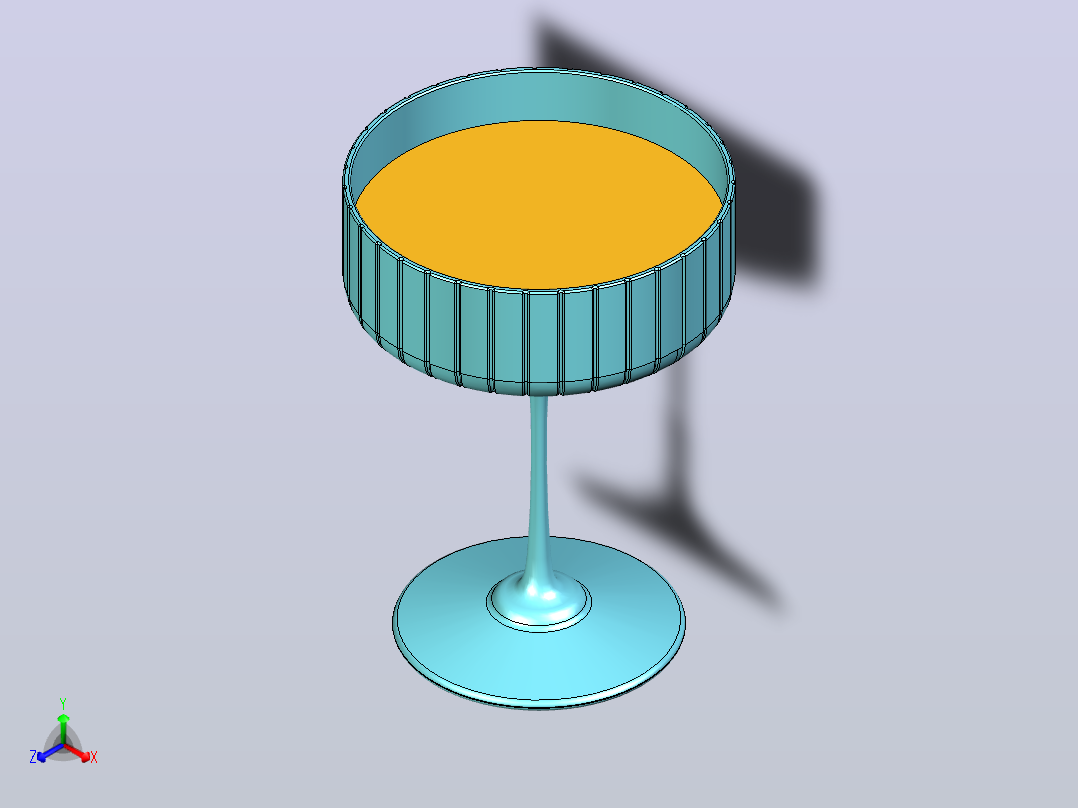 脊形跑车香槟酒杯正等轴测图