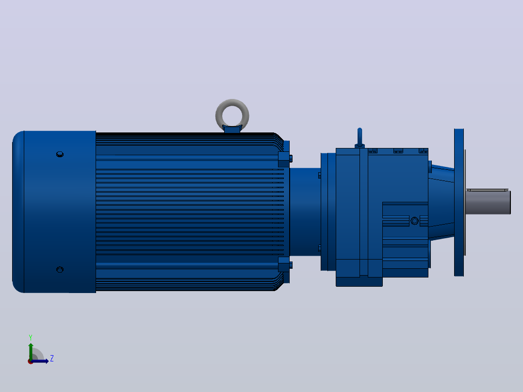 RF77法兰轴伸式安装斜齿轮减速机RF77-YVB5.5-4P-132S-M1-0°-Φ250左视图