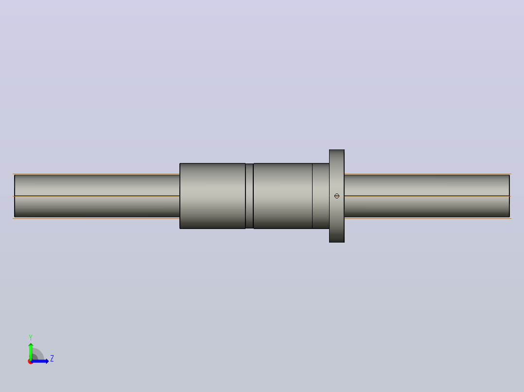 FFZD8016-5滚珠丝杆3D模型左视图