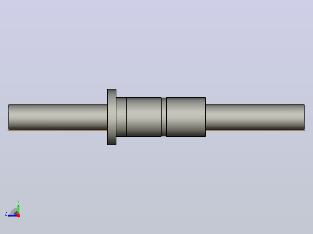 FFZD8016-5滚珠丝杆3D模型右视图