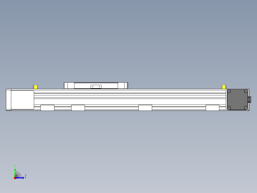 DMEB65-RTCR欧规同步带模组直线模组（电机右折直连）[DMEB65-L15S350-DT400-C2U-RTCR]左视图