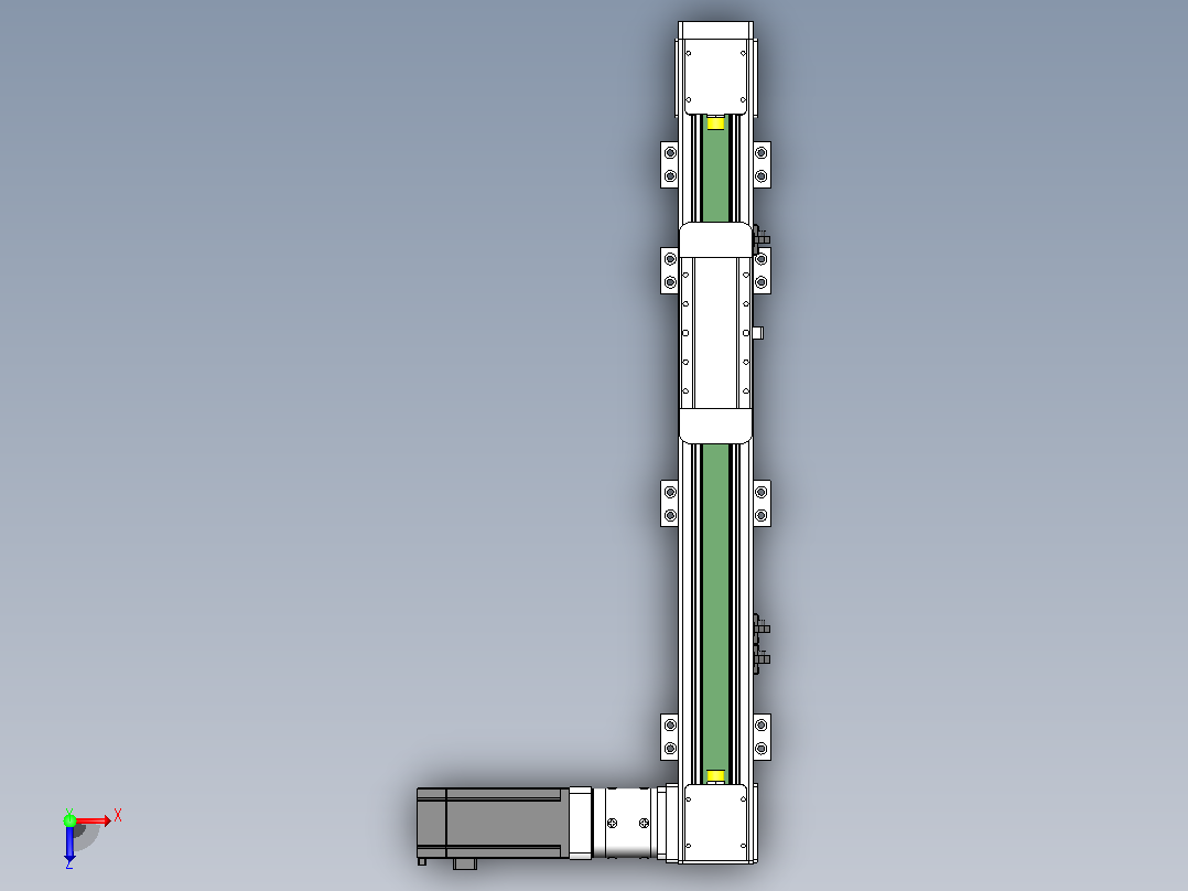 DMEB65-RTCR欧规同步带模组直线模组（电机右折直连）[DMEB65-L15S350-DT400-C2U-RTCR]俯视图