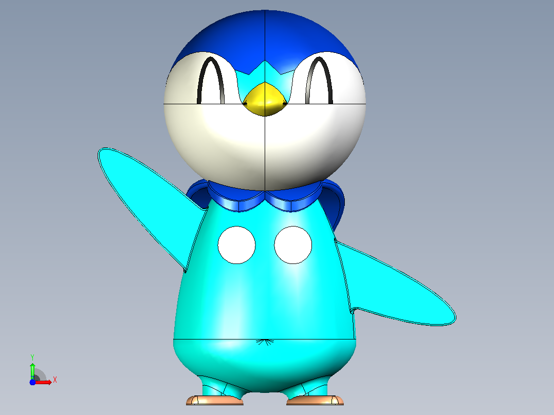 口袋妖怪：Piplup前视图