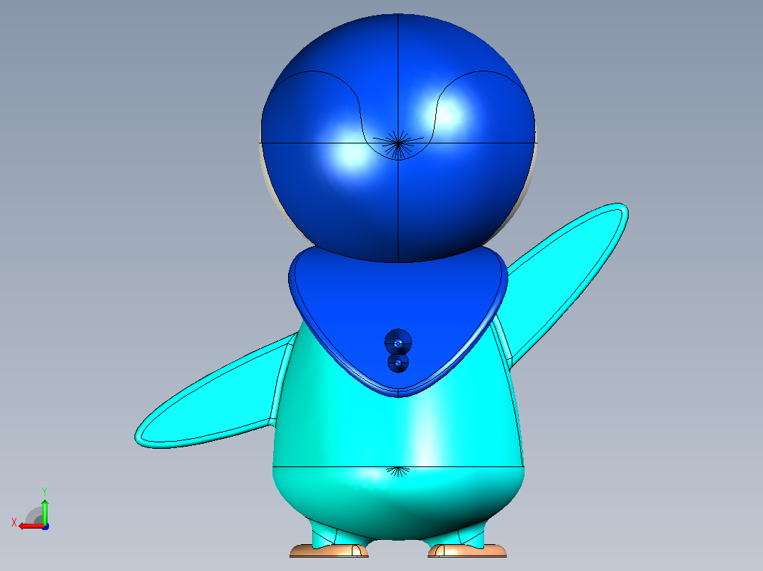 口袋妖怪：Piplup后视图