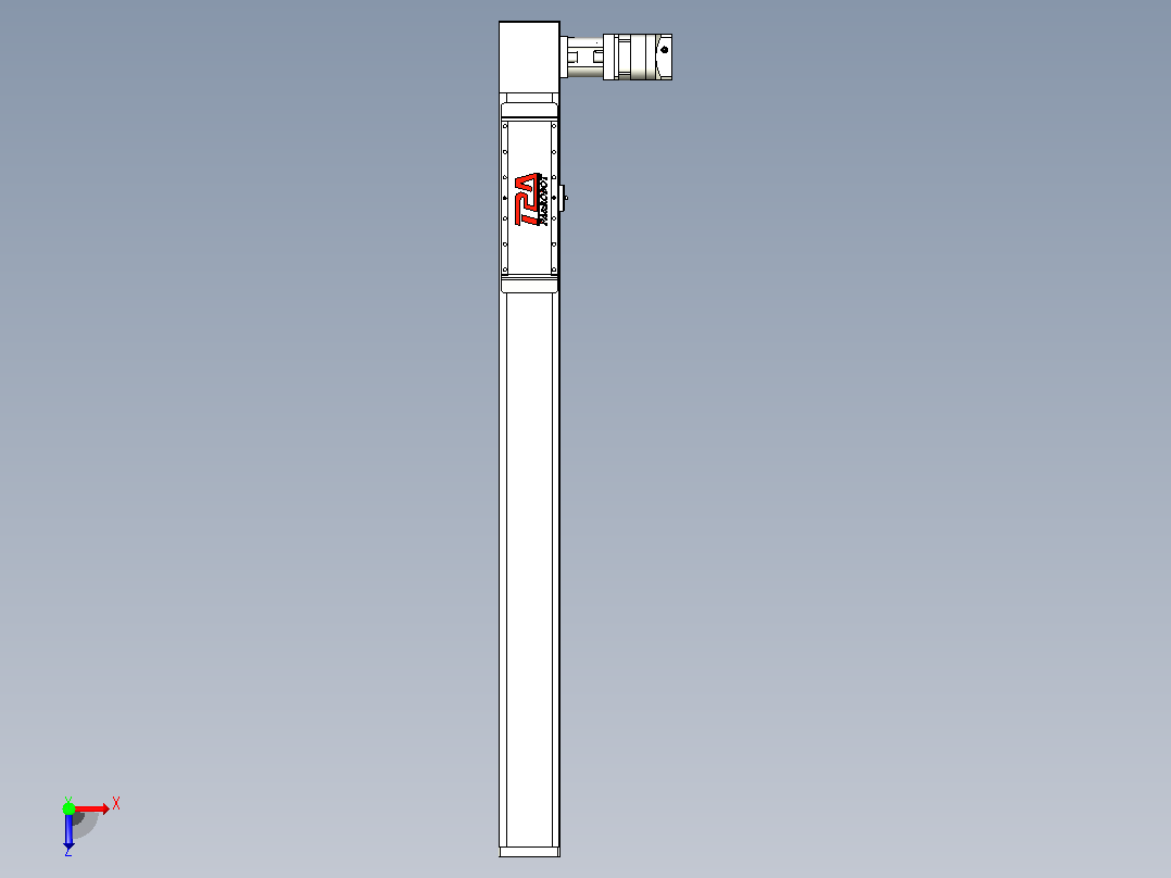 伺服电机集成皮带传动直线执行器TPA-OCB-120-224-L950-DL-J90-N3俯视图
