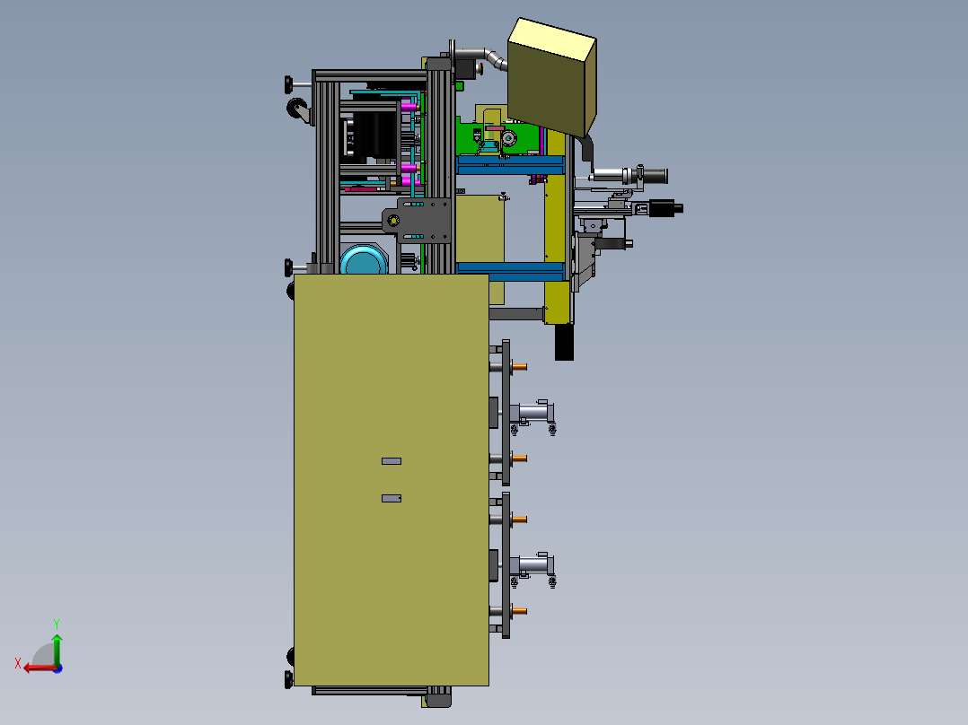 华为平板电脑点AB胶自动生产线（热容点胶机）后视图