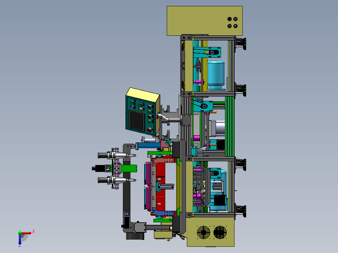 华为平板电脑点AB胶自动生产线（热容点胶机）俯视图