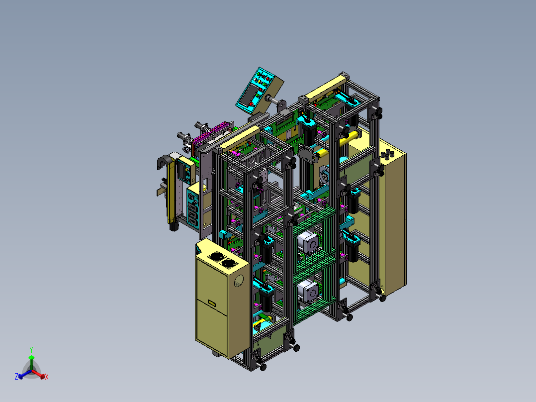 华为平板电脑点AB胶自动生产线（热容点胶机）正等轴测图