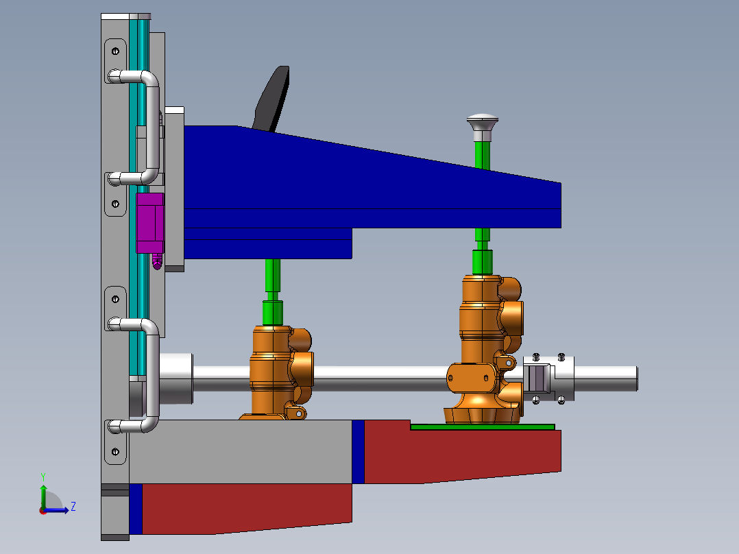 制动主缸测量夹具左视图