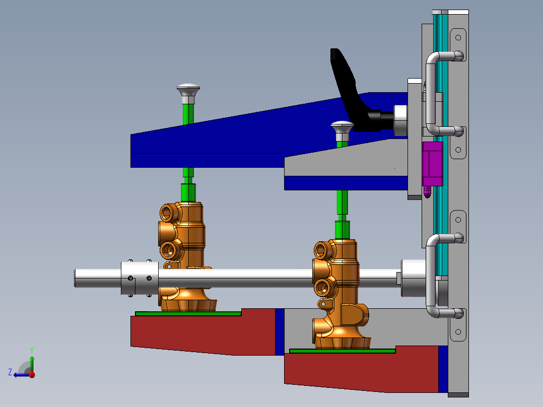 制动主缸测量夹具右视图