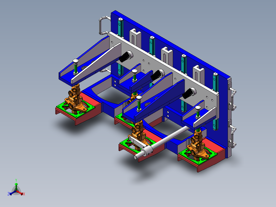 制动主缸测量夹具正等轴测图